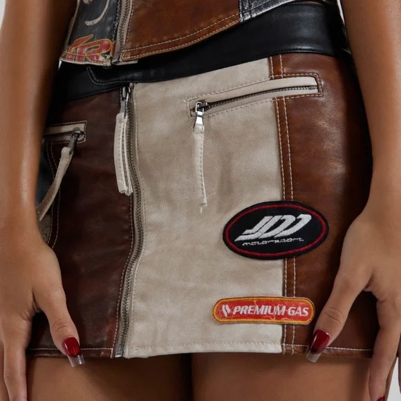 Jaded London Daytona Vegan Leather Mini Skirt - Picture 1 of 13